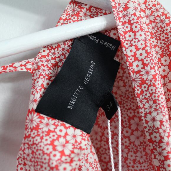 Birgitte Herskind Ryan Red Liberty Floral Organic Cotton Midi Dress Cottagecore - Picture 10 of 12